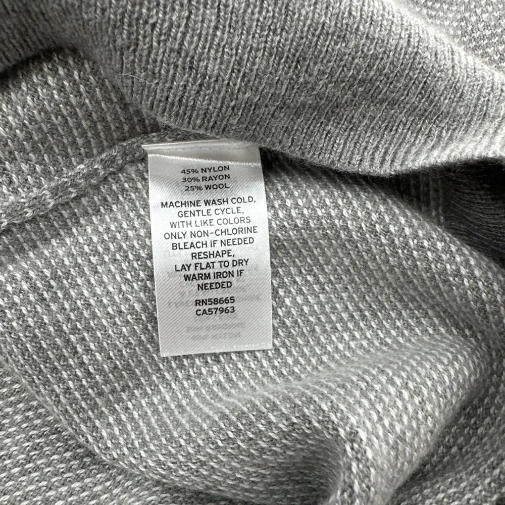 Nordstrom Signature Mens Size 2XL NWT 25% Wool Blend Gray Sweater Birdseye Print